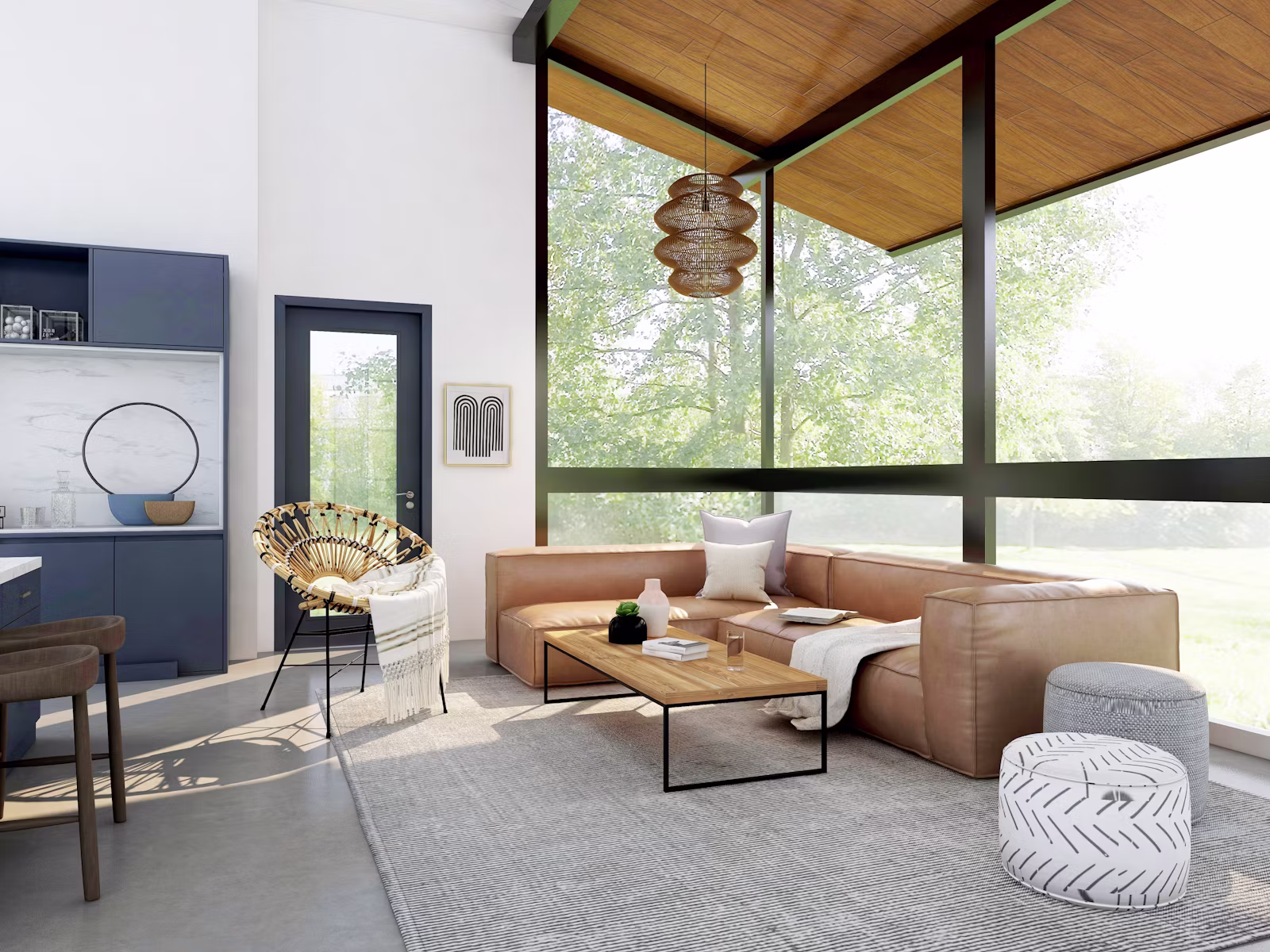 Breakout lounge with soft seating