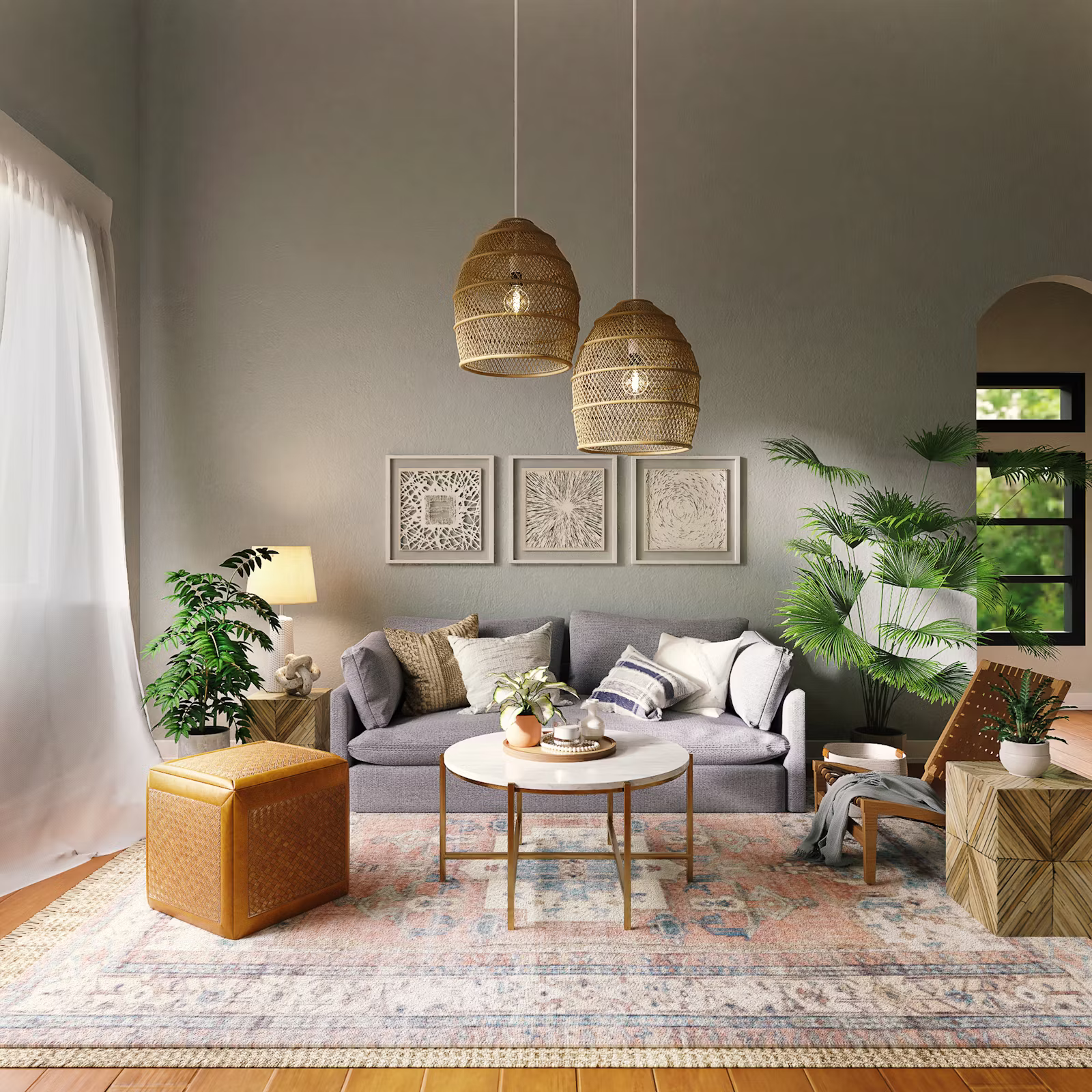 Dining detail with oak table